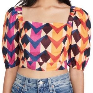 Farm Rio Lindeza Linen crop top